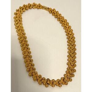 Avon Hazelnut Gold Tone Choker Necklace Textured Cone Shaped Clusters Bee Hives